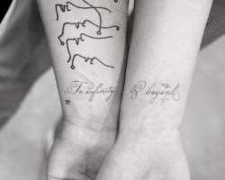 He has many tattoos inked on his body, including m He has many tattoos inked on his body, including matching tattoos with his brother and another with his fiancée Sophie Turner, on Jonas's wrist the ta